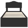 vidaXL Bedframe met hoofdeinde Zwart 100 x 200 cm Bewerkt hout