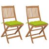 vidaXL Tuinstoelen 2 st inklapbaar met kussens massief acaciahout