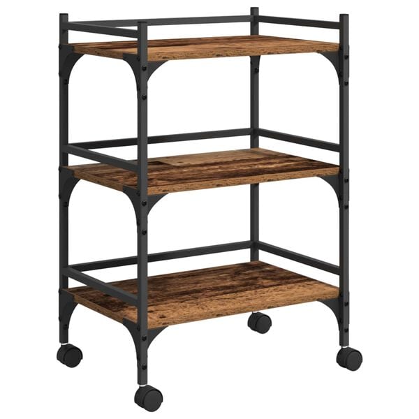 vidaXL Keuken Trolley Oud Hout 50 x 35 x 75.5 cm Bewerkt hout