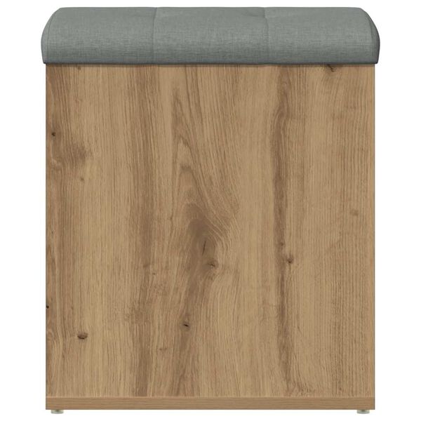 vidaXL Opbergbankje 42x42x45 cm bewerkt hout artisanaal eikenkleur