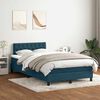 vidaXL Boxspring met matras fluweel donkerblauw 120x210 cm