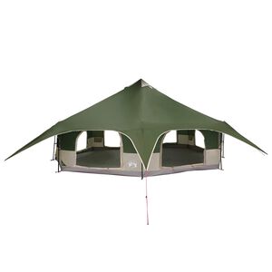 vidaXL Gezinstent Groen 18-Persoon 185T Polyester met PU Coating