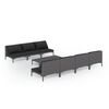 vidaXL 8-delige Loungeset met kussens poly rattan donkergrijs