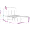 vidaXL Bedframe met hoofdbord metaal wit 120x190 cm