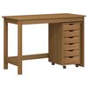 vidaXL Bureau en rollende kast set met lade MOSS 2 pcs HoningBruin