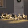 vidaXL LED Rendieren met 180 LED 6 pcs Goud PET