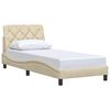 vidaXL Bedframe zonder matras 90x190 cm stof cr&egrave;mekleurig