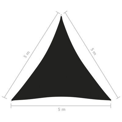 vidaXL Zonnescherm driehoekig 5x5x5 m oxford stof zwart