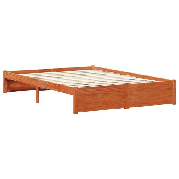 vidaXL Bedframe met hoofdeinde Wasbruin 120 x 200 cm Massief Vurenhout