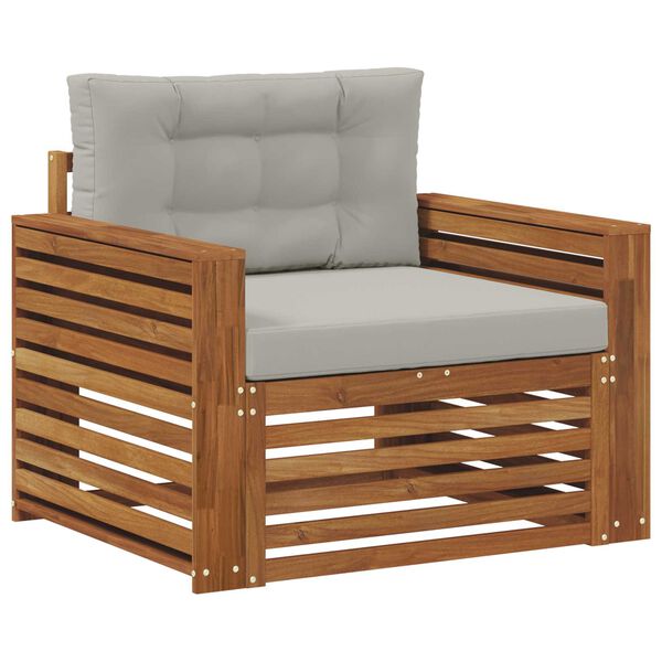 vidaXL Buiten bankenset Massief Acaciahout en Polyester Naturel