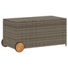 vidaXL Tuinbox met wielen 190 L poly rattan grijs