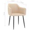 vidaXL Eetkamerstoelen 2 st stof crèmekleurig