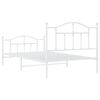 vidaXL Bedframe met hoofd- en voeteneinde metaal wit 107x203 cm