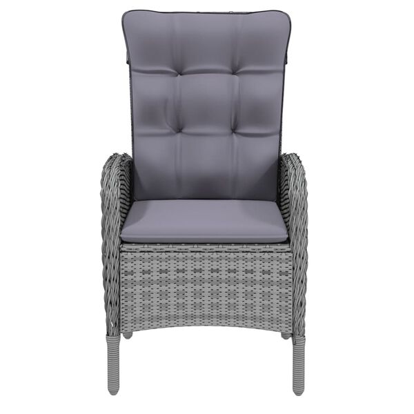 vidaXL 9-delige Tuinset poly rattan grijs