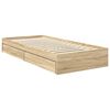 vidaXL Opslag bed met hoofdeinde Sonoma Eiken 90 x 200 cm Bewerkt hout