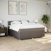 vidaXL Boxspring met matras stof taupe 180x200 cm