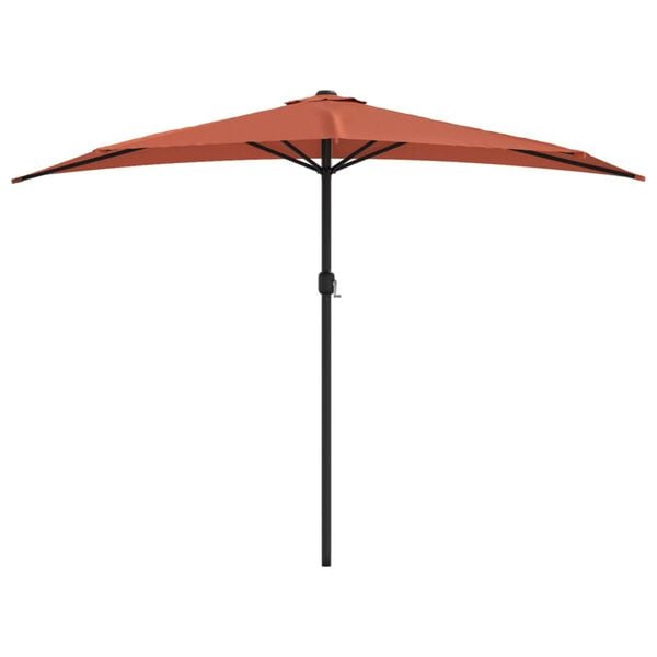 vidaXL Balkonparasol half met aluminium paal 300x155x223 cm terracotta