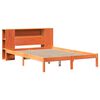 vidaXL Bed met boekenkast zonder matras grenenhout wasbruin 135x190 cm