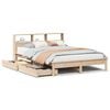 vidaXL Bed met boekenkast zonder matras massief grenenhout 160x200 cm