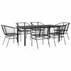 vidaXL 7-delige Tuinset poly rattan glas zwart