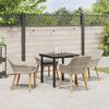 vidaXL Tuin eettafelset met kussen 5 pcs Lichtgrijs poly rattan