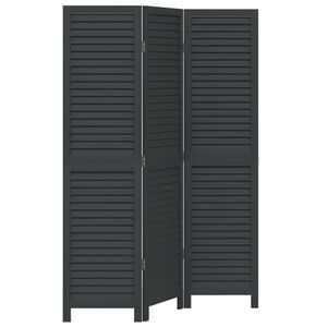 vidaXL Kamerscherm met 3 panelen massief paulowniahout zwart
