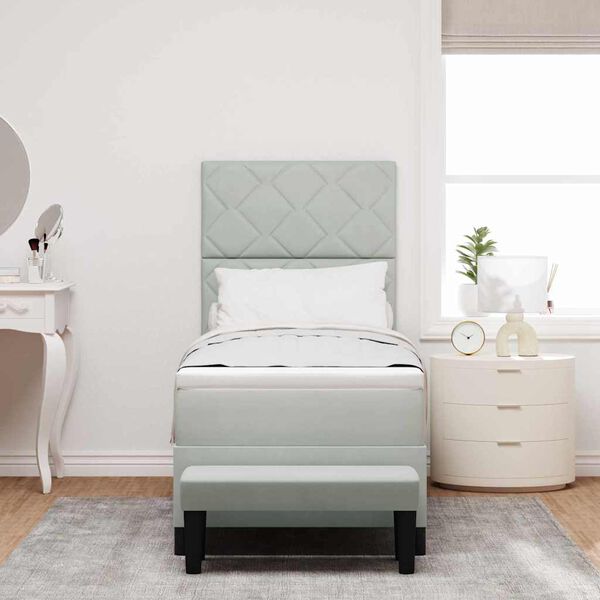 vidaXL Boxspring bed met matras Lichtgrijs 80 x 200 cm Fluweel