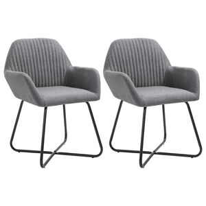 vidaXL Eetkamerstoelen 2 st stof donkergrijs