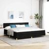 vidaXL LED Box Spring Bed met matras met LED Zwart 200 x 200 cm Stof