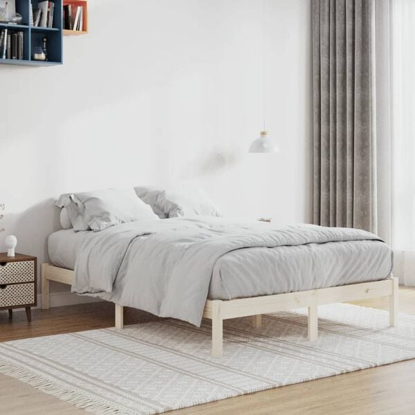 vidaXL Bedframe zonder matras massief grenenhout 137x190 cm vol