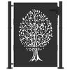 vidaXL Tuinpoort 110 x 155 cm Poedergecoat staal Zwart Vergrendelbaar