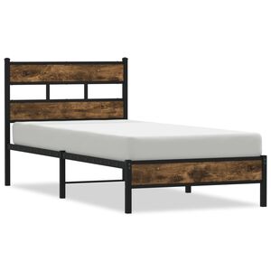 vidaXL Bedframe met hoofdbord zonder matras sonoma eiken 100x190 cm