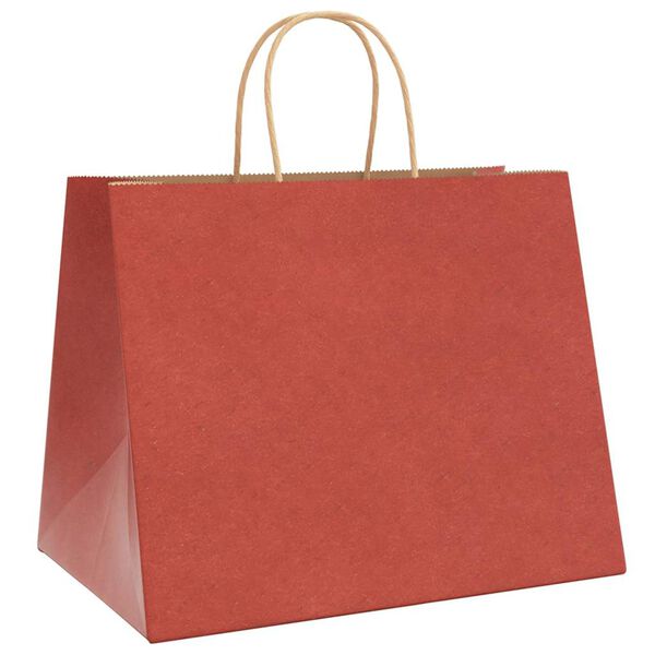 vidaXL Papieren zakken 50 st met hengsels 32x22x24 cm rood