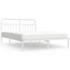 vidaXL Bedframe met hoofdbord metaal wit 183x213 cm
