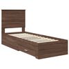vidaXL Bedframe Bruin Eiken en Zilver 70 x 190 cm Bewerkt hout