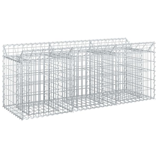 vidaXL Gabion Verhoogd Bed Zilver 150 x 50 x 60 cm
