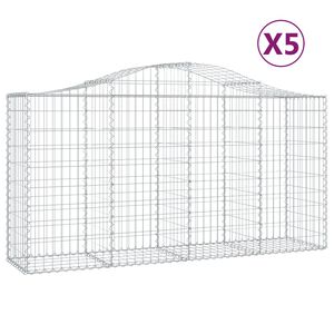 vidaXL Schanskorven 5 st gewelfd 200x50x100/120 cm ijzer