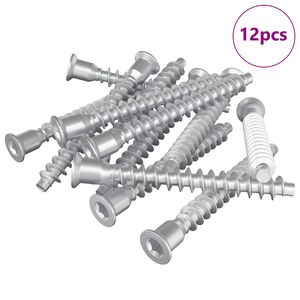 vidaXL Bevestigingsschroeven 12 pcs Zilver &Oslash;7 x 58 mm Metaal