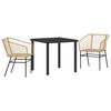 vidaXL Tuin eettafelset 3 pcs Bruin poly rattan