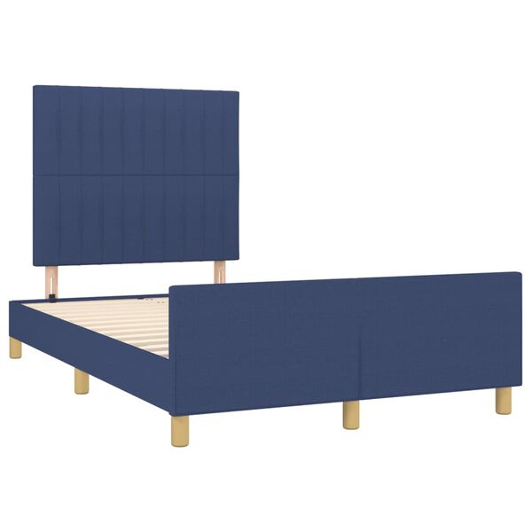 vidaXL Bedframe zonder matras 120x190 cm stof blauw