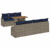 vidaXL Tuin Sofa Set 8 st grijs en marineblauw