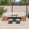vidaXL Tuin Sofa Set met kussen 10 pcs Zwart en cr&egrave;me