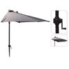 ProGarden Parasol halfrond 250 cm lichtgrijs