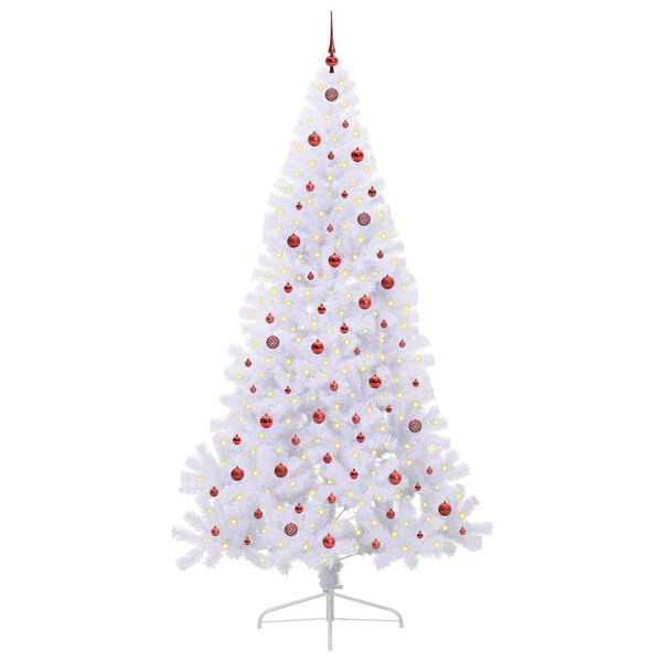 vidaXL Kunstkerstboom met 300 LED Wit 240 cm PVC en staal