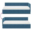 vidaXL Hoekbedframe met Matras met matras 2 pcs Blauw Fluweel