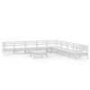 vidaXL 10-delige Loungeset massief grenenhout wit
