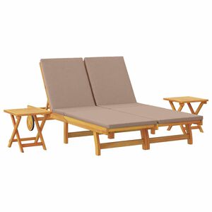 vidaXL Ligstoel 3 st Massief Acaciahout Taupe