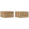 vidaXL Nachtkastje 2 st 35 x 35 x 20 cm Bewerkt hout Artisan Eiken