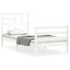 vidaXL Bedframe met hoofdbord massief hout wit