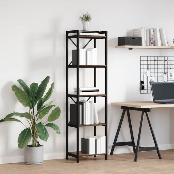 vidaXL Boekenkast Gerookt eiken 40 x 30 x 155 cm Bewerkt hout